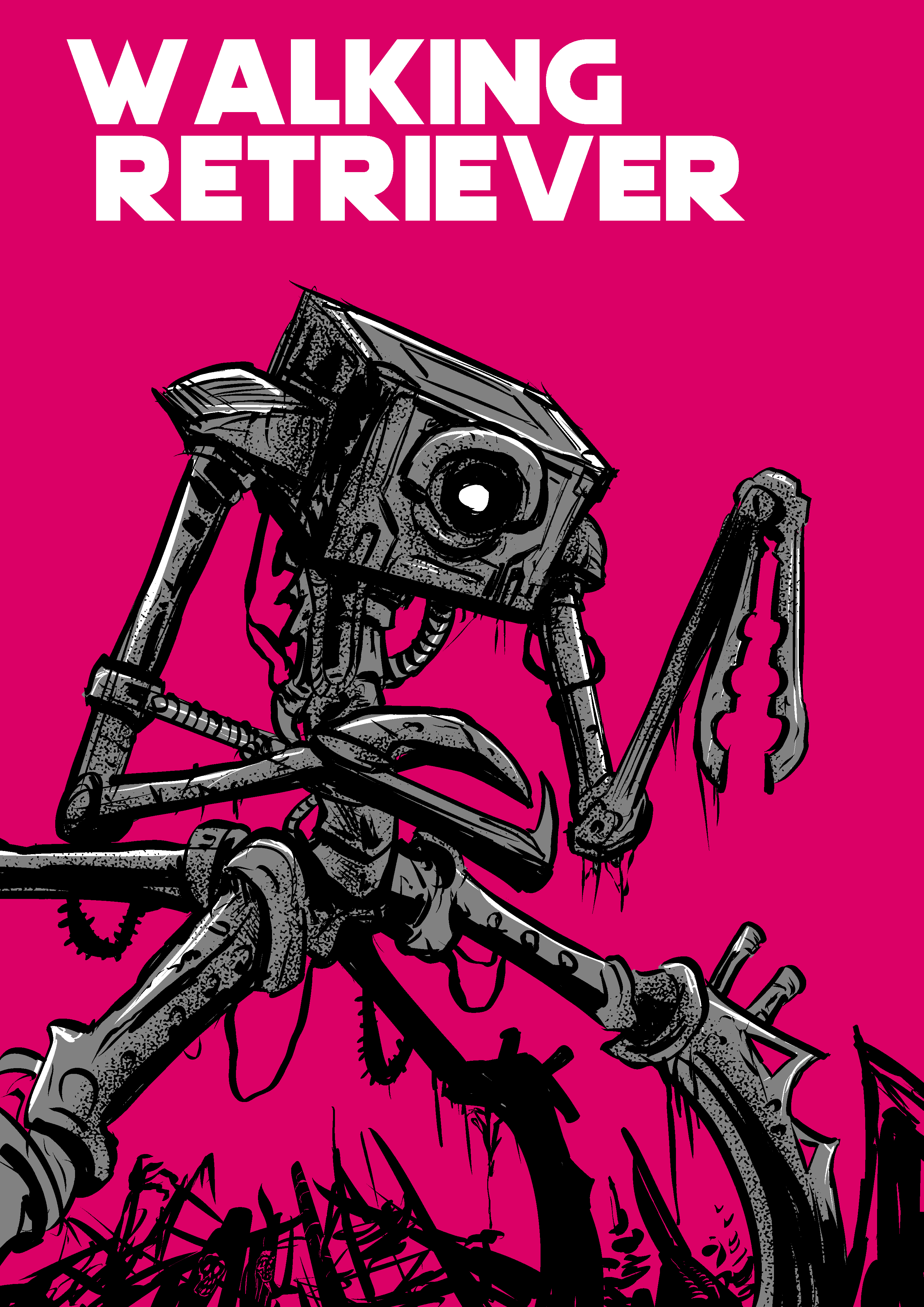 robot minion - Original dark fantasy comic illustration by Bo T. K. Michelsen (Knight of Ink)